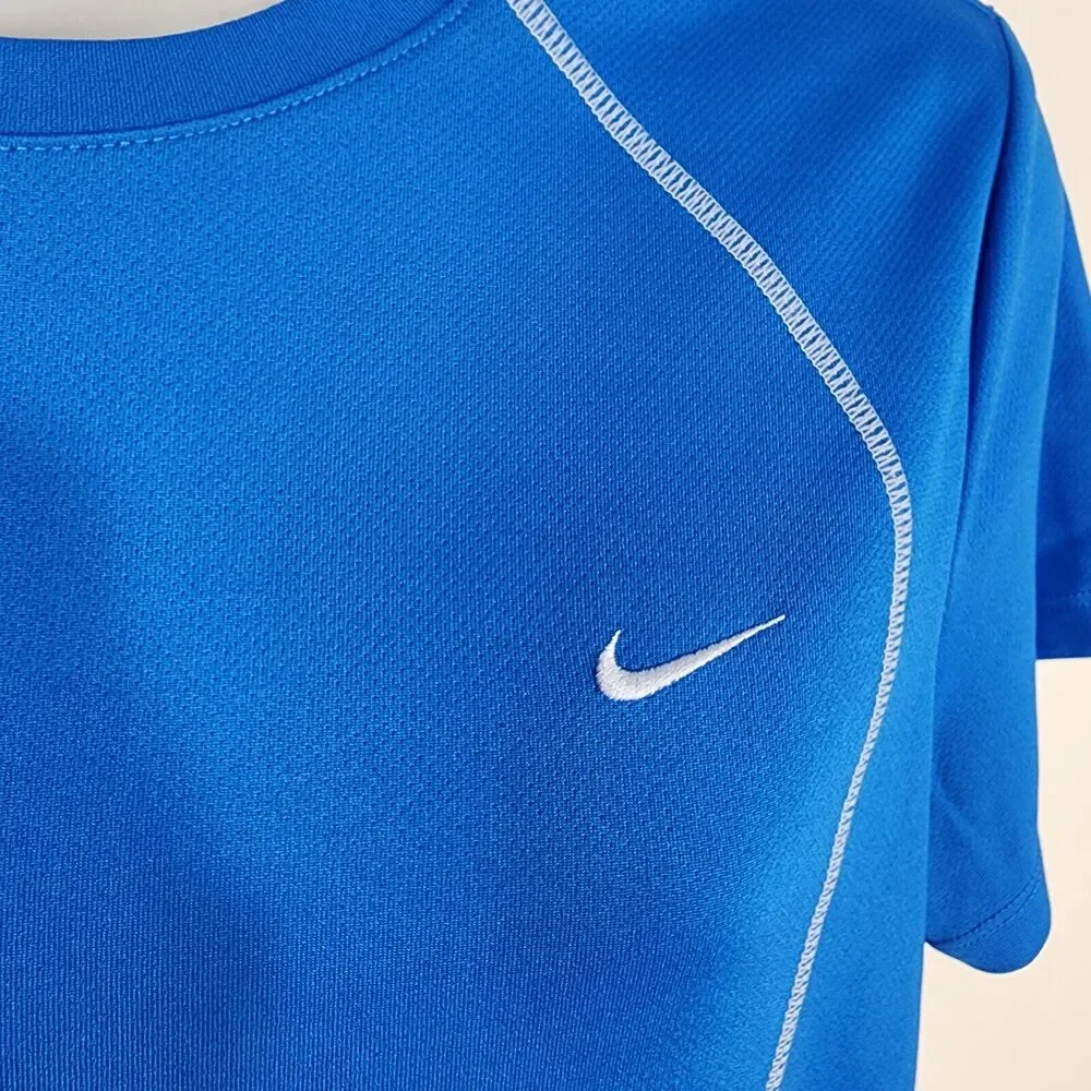 Nike Womens T Shirt Medium Blue Performance Tee Athletic Workout Gym Training